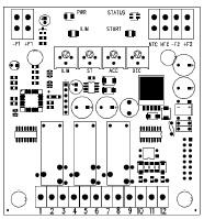 Fig. 5 Serigrafia scheda controllo 3 - Regolazioni Vi sono 4 trimmer per poter regolare il SOFT STARTER in modo ottimale in funzione delle caratteristiche di ogni impianto.