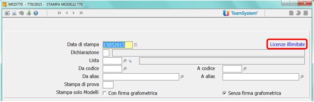 Da nominativo - A nominativo: Lista / Da codice - A codice: campo valorizzabile solo nel caso di stampa alfabetica.