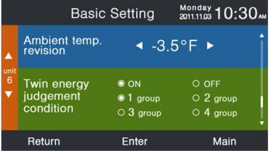 Compensazione della temperatura ambiente (Ambient temp.