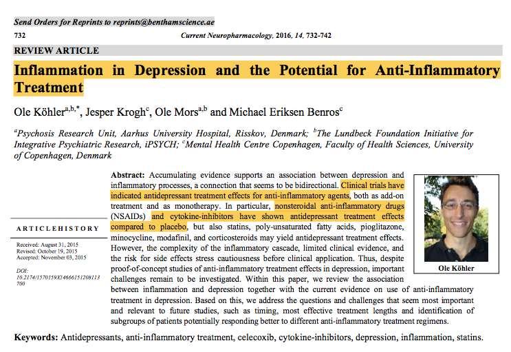ANTINFIAMMATORI E DEPRESSIONE https://psychopharmacologyinstitute.