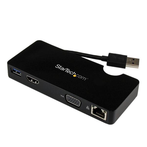 Mini Docking Station Universale per Laptop USB 3.0 con uscita HDMI/VGA e Gigabit Ethernet USB3.