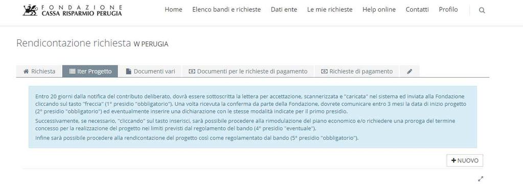 Per accedere ai vari presidi è necessario cliccare il tasto