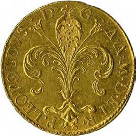 264. Ruspone, 1790 Oro K 24 g 10,46 mm 27,37 inv. SSBAR 575515 D/ P.LEOPOLDVS. D. G. A.A.M.D.ETR. (unicorno) Giglio di R/ S.