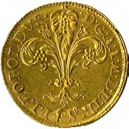 250. Zecchino, 1789 Oro K 24 g 3,48 mm 21,45 inv. SSBAR 575500 D/ P.LEOPOLDVS..D.G.A.A.M.D.ETR. (unicorno) Giglio di R/ S.IOANNES.