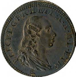 257. Paolo, 1789 Argento 916 mill. g 2,66 mm 24,32 inv. SSBAR 575509 D/ P.LEOP.D.G.P.R.H.ET.B.A.A.M.D.ETR. Busto del granduca drappeggiato a d.