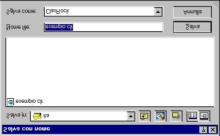 CLASROCK32 for Windows - Guida all'uso - 13 digitate il nome del file da aprire oppure premete TAB quindi la freccia SU o la freccia GIÙ per selezionare il nome dall'elenco posto sotto il campo Nome