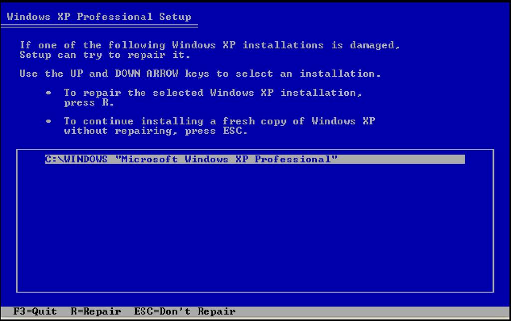 Il programma di installazione di Windows XP Professional cercherà eventuali altri sistemi operativi installati sul disco