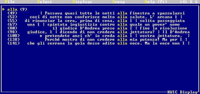 Lez. 8 Gli spogli lessicali Parte seconda 19/03/14 LE CONCORDANZE È l elenco delle parole contenute in un testo, ordinate alfabeticamente e accompagnate da alcuni riferimenti che ne rendono possibile