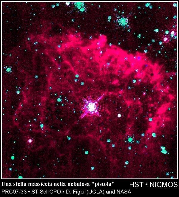 Pistol Nebula e stella M ~ 100-200 M