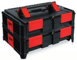 SOLID AND INDESTRUCTIBLE Smarty has designed and produced a system of strong and solid stackable tool cases called BoxOnBox, with a new innovative design.