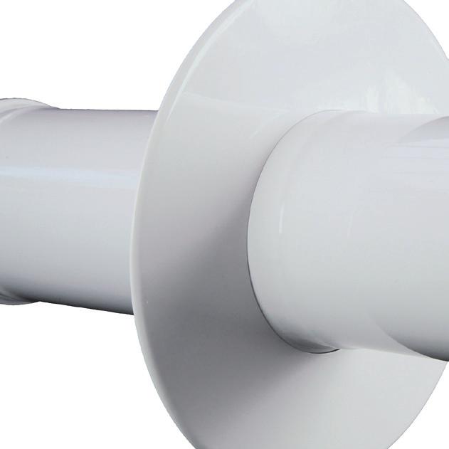 COLORE BIANCO B/PL Inox 316 L/Ti colore bianco SOSTITUISCE ALLUMINIO MASSIMA RESISTENZA ALLA V2 CORROSIONE SPECIFICO PER CONDENSAZIONE ESTETICA E PULIZIA Ø 80 100 120 130 Designazione secondo UNI EN