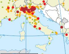 2011* conc. in µg/m 3 Media annuale di PM2,5 nel 2011* conc.