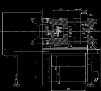 iniezione 75 310 Diametro vite senza fine mm 22 25 30 30 35 Lunghezza vite L/D L/D 24,8 24,8 20,5 23,6 20 Pressione