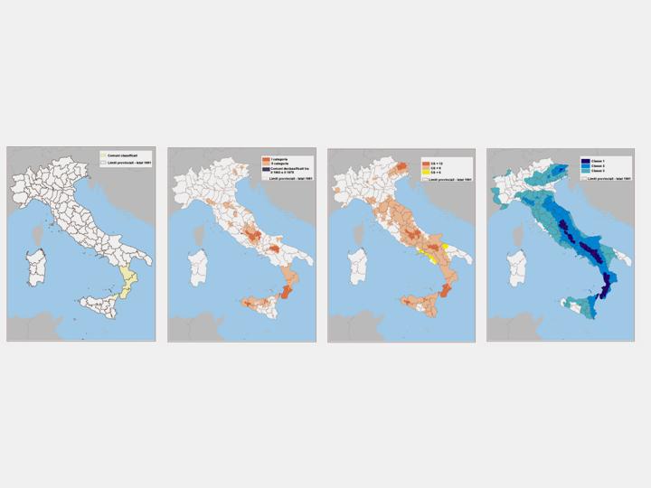EVOLUZIONE DELLA CLASSIFICAZIONE SISMICA Number of Municipalities in seismic area 1909 1975 1984 8000 6000 4000 2000 0 1900 1908 Messina
