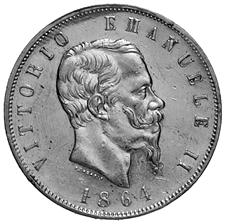 monete qbb 160 1881 5 Lire 1865 N e