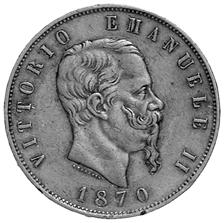 cinque monete BB BB+ 90 1887 5 Lire 1871 M - Pag.