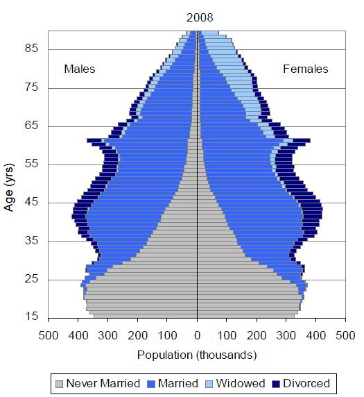 The marital status-age-sex pyramid