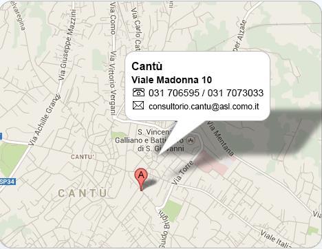 CONSULTORIO DI CANTU Viale Madonna 10 tel. 031/706595 7073033 Orari: lunedì 8.30-12.
