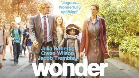 WONDER un film di Stephen Chbosky Auggie a causa di una malformazione craniofacciale nasconde il suo volto sotto un casco da cosmonauta.