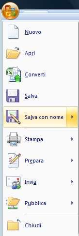 Microsoft Excel2007 Gestione file Tutti i comandi definiti gestione file si attivano tramite il menù dei comandi Office Creare un documento nuovo All avvio di Microsoft Excel 2007 si attiva