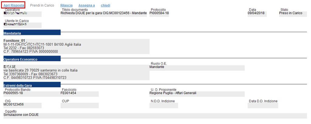 20 LINEE GUIDA PER GLI ENTI ADERENTI Sul documento viene data l evidenza della Mandataria, ovvero la capogruppo che in fase di compilazione dell