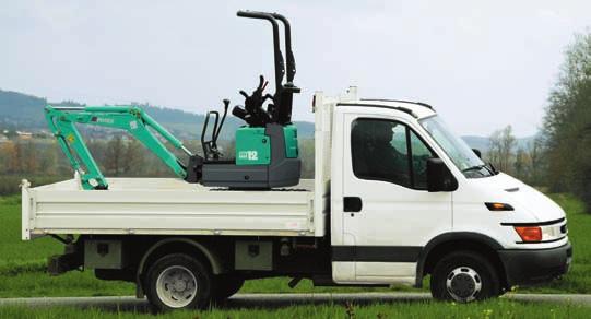 Peso macchina di 1180 kg ideale per il trasporto con camion di categoria fino a 3,5 ton IL CIRCUITO IDRAULICO Utilizza due pompe a portata variabile integrato con sistema Straight Travel sulla