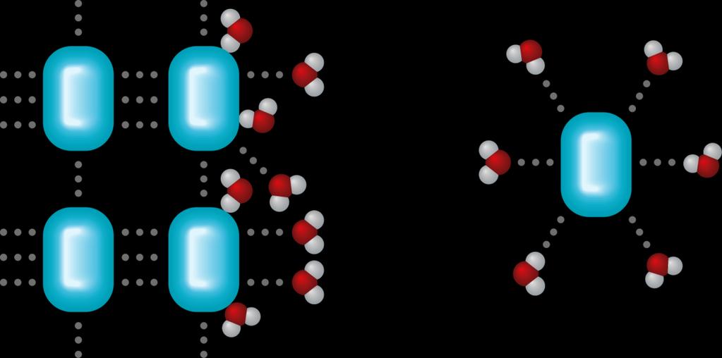 4.8 Soluzioni di un solido in un liquido I legami idrogeno che uniscono le molecole di un solido molecolare si rompono in presenza di