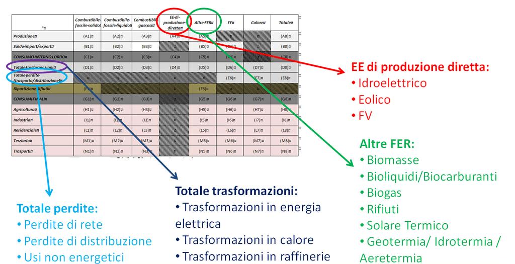 2.3 La matrice di dettaglio sulle rinnovabili Al fine di avere un maggiore dettaglio nei dati riferiti alle fonti energetiche rinnovabili la tabella 2.