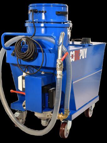 Single phase and three-phase vacuum cleaners for oil and metal