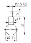 CC02111 CC02111,5 Puntalini sferici M2,5-6g Serie da Ø 1-6,5 Progressione 0,5 Spherical tips M2.5-6g Series from Ø 1-6.5 Progression 0.