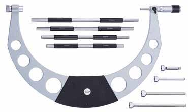 Outside micrometer EXACTO A B Weight kg BB004300 200 300 337 175 1,7 BB004400 300 400 437 225 2,5 BB004500 400 500 537 275 3 Micrometro per esterni. Risoluzione 0,01.