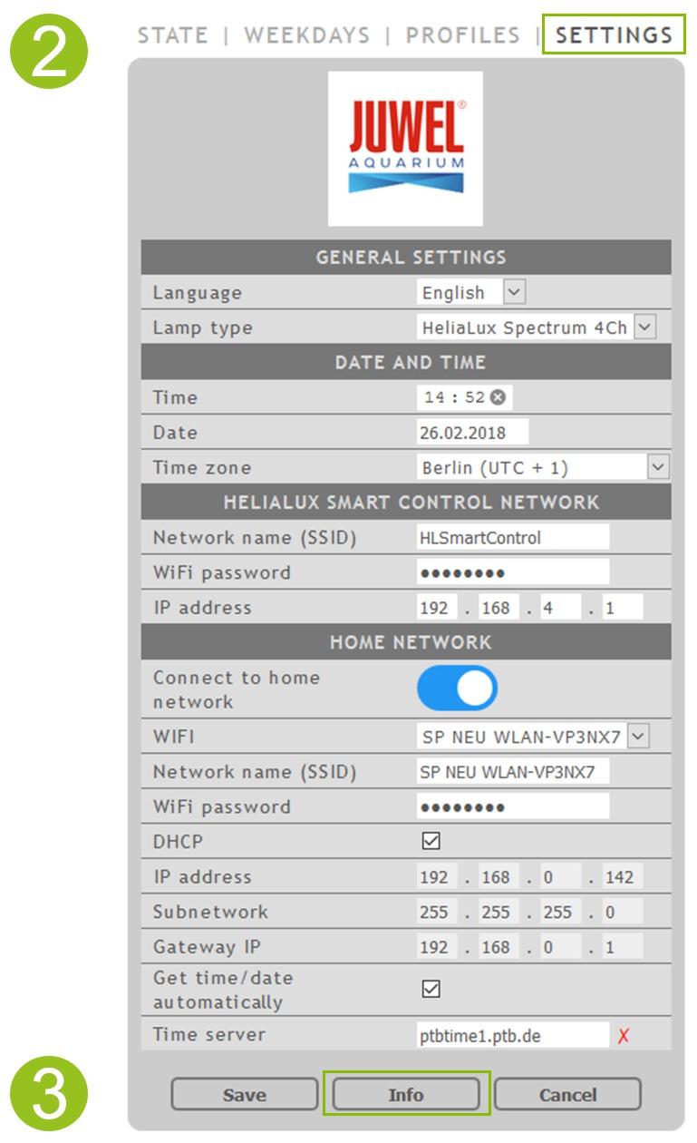 Aggiornamento firmware Per controllare in modo ottimale l'helialux SmartControl, è consigliabile verificare regolarmente la disponibilità di aggiornamenti del firmware.