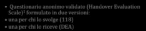 Descrivere il processo di Handover tra equipaggi sanitari e personale ospedaliero al momento dell ingresso in