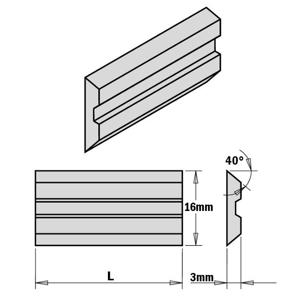 ART. 627 Coltelli per pialla per sistemi Centrolock HPS Planer and jointer knives for Centrolock systems LE PRINCIPALI CARATTERISTICHE: -eccellente resistenza all usura; -elevato grado di durezza;