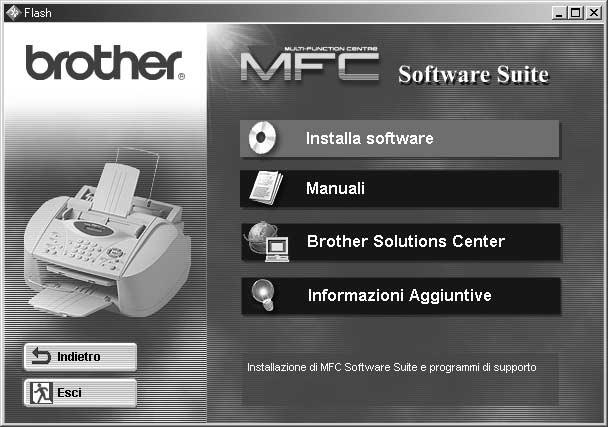 Impostazione dell MFC per il funzionamento con PC Prima di iniziare Prima di potere utilizzare l MFC come stampante e scanner in qualunque applicazione Windows