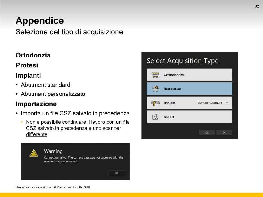 Si può continuare la scansione dopo aver importato un file CSZ solo se il CSZ era stato creato in precedenza esattamente con lo stesso scanner.