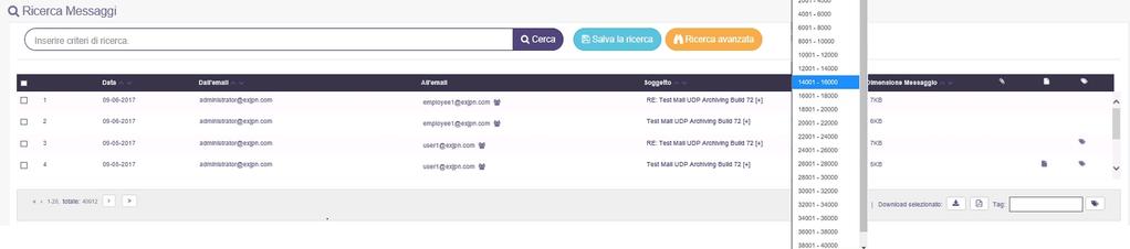 Dipendenti Visualizzazione di un messaggio di posta elettronica Importante! L importazione o la migrazione dei messaggi di posta elettronica non garantisce la concessione delle licenze agli utenti.