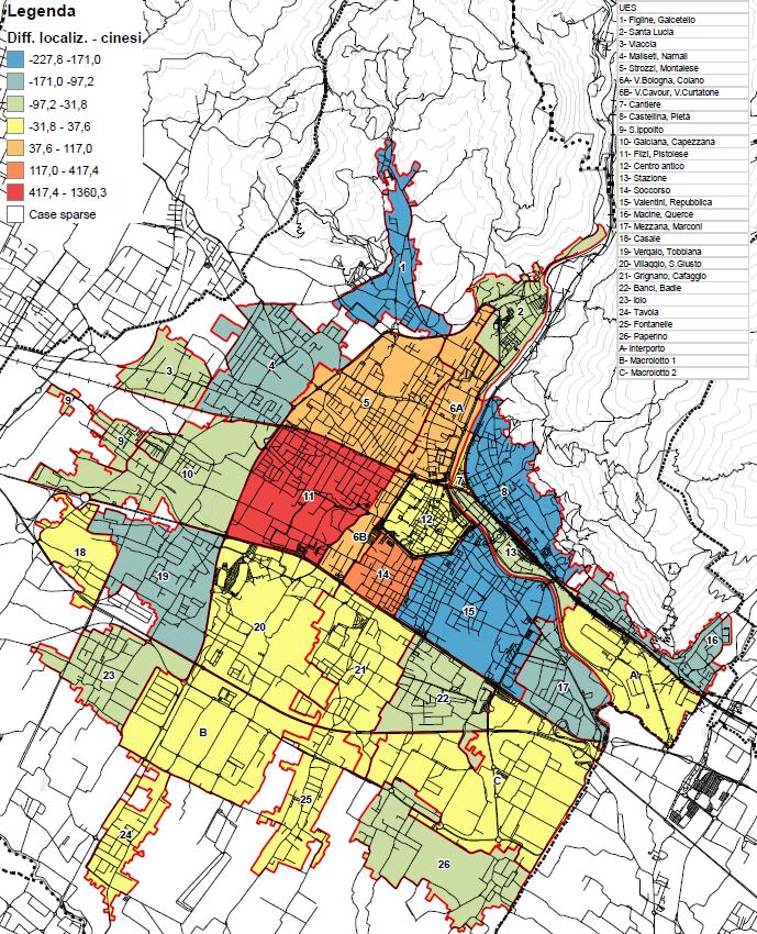 Report conclusivo fase I - 12 maggio 2015 I differenziali di localizzazione Il differenziale di localizzazione e un indicatore della distribuzione territoriale di un determinato gruppo di residenti