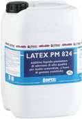 PRODOTTI COMPLEMENTARI > LATEX PM 824 GreenLine DESCRIZIONE - Additivo liquido promotore di adesione di alta qualità per malte cementizie, a base di gomme sintetiche.