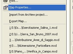 salvataggio di un file di progetto in ArcMap (*.