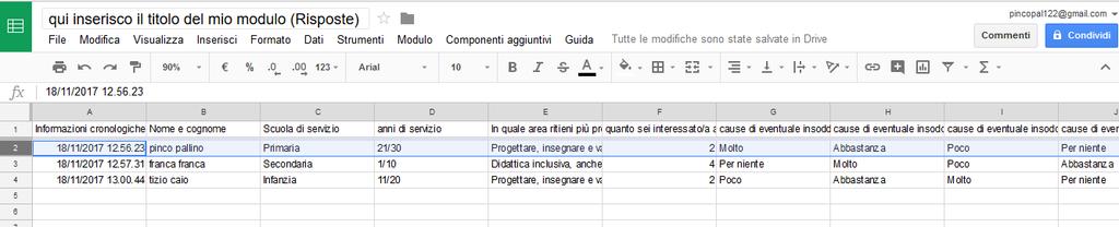 finestra dalla quale potremo creare un foglio di lavoro Tutte