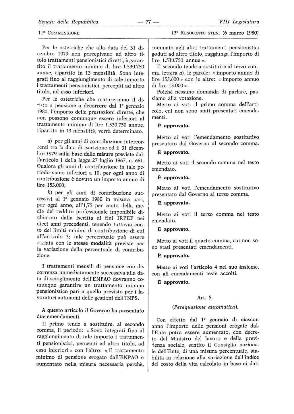 Senato della Repubblica Vili Legislatura tl a COMMISSIONE 13 RESOCONTO STEN.