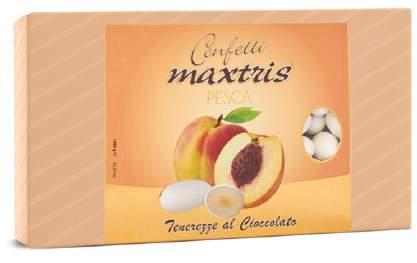 MAXTRIS ORANGE cioccolato bianco al gusto di arancia, ricoperto da un sottile strato di zucchero.