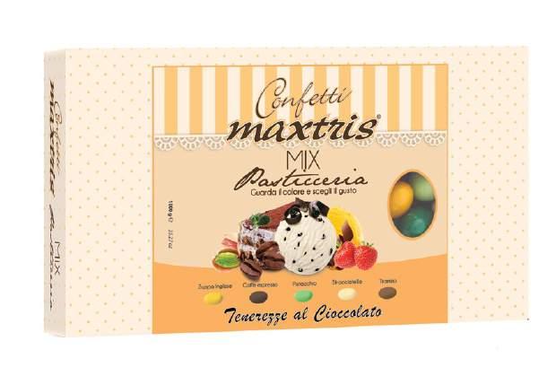 MAXTRIS RAINBOW WEDDING Assortimento di confetti con mandorla tostata avvolta da uno strato di cioccolato bianco assortito nei gusti (yogurt ai frutti di bosco, cocco, limone, pesca, pistacchio,