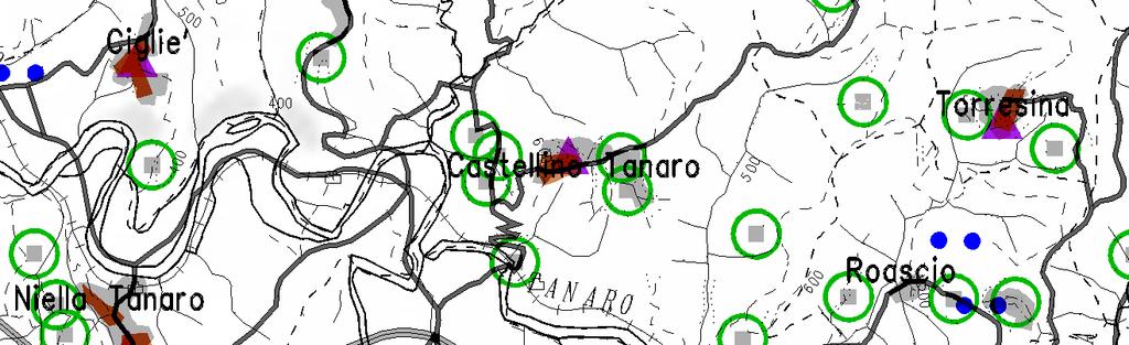 Figura 4 Estratto cartografia Beni urbanistici ed archeologici Nell'area oggetto dei lavori non si riscontrano elementi architettonici di particolare rilievo in quanto tutte i beni architettonici ed