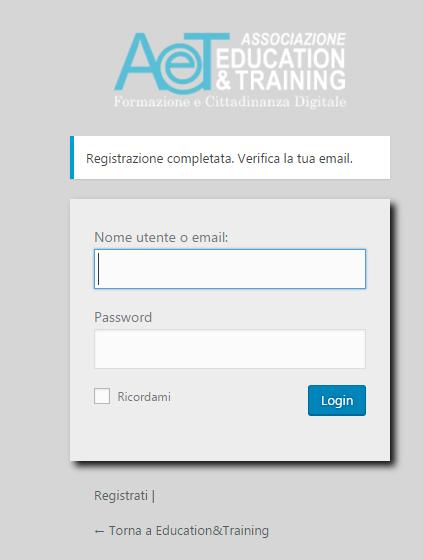 a registrazione completata si riceve una mail con