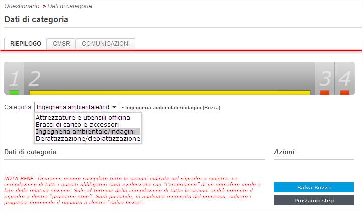 Il questionario risulta presentato: E possibile ritornare nella pagina di riepilogo delle