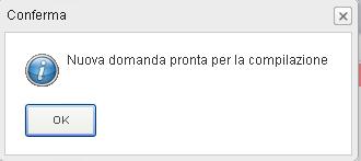 Selezionando il tasto SI viene visualizzato il messaggio : Premendo OK il sistema visualizza la schermata