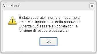 Dovrà essere utilizzata la funzionalità di Recupero password per