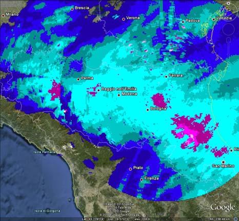 La tabella riporta i valori superiori ai 30 mm. Evidenziati in rosso sono i pluviometri riscaldati.